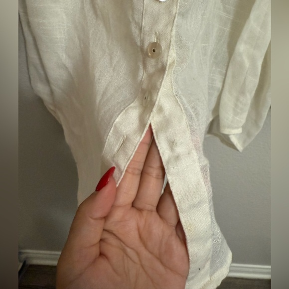 Free People Front Button Down Back Embroidered Blouse - Picture 11 of 12